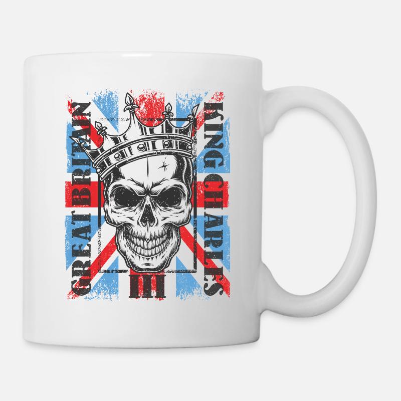Skull King Charles König England Monarch - Tasse - Weiß