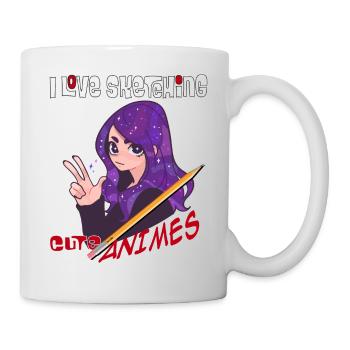I love to draw cute anime - artists - Mug - white - Right