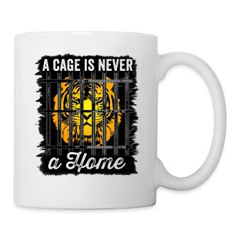 Une cage n’est jamais une maison anti-manifestation - Mug blanc - blanc - Droite
