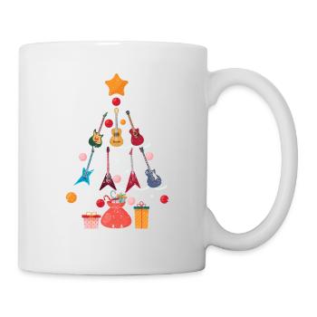 Guitare Père Noël Casquette Sapin de Noël Drôle - Mug blanc - blanc - Droite