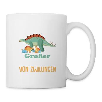 Ich Werde Großer Bruder Von Zwillingen Dinosaurier - Tasse - Weiß - Rechts