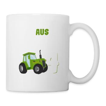 Aus Dem Weg Ich Bin Schon 4 Traktor Geburtstag Kin - Tasse - Weiß - Rechts