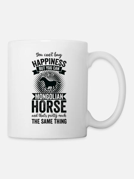 Reiten - Mongolisches Pferd - Tasse - Weiß