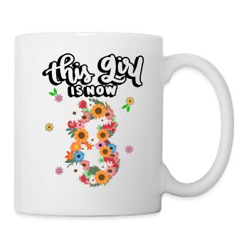 Dieses Mädchen Ist Jetzt 8 Bunte Blumen 8. - Tasse - Weiß - Rechts