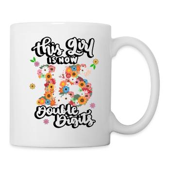 Dieses Mädchen Ist Jetzt 16 Double Digits Floral - Tasse - Weiß - Rechts