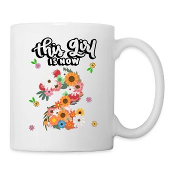 This girl is now 2 colorful flowers 2. - Mug - white - Right