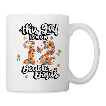 Dieses Mädchen Ist Jetzt 12 Double Digits Floral - Tasse - Weiß - Rechts