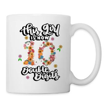 Dieses Mädchen Ist Jetzt 10 Double Digits Floral - Tasse - Weiß - Rechts