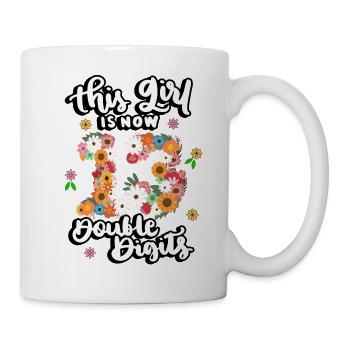 Dieses Mädchen Ist Jetzt 13 Double Digits Floral - Tasse - Weiß - Rechts