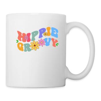 Hippie Groovy Bloom Floral Thème Loisirs Colorés - Mug blanc - blanc - Droite