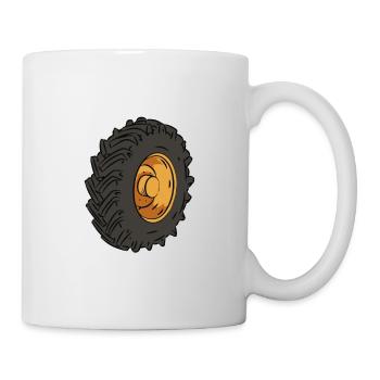 Lustiger Rad Ab Spruch Traktorreifen Traktor Bauer - Tasse - Weiß - Rechts