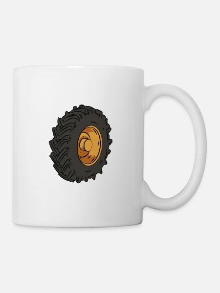 Lustiger Rad Ab Spruch Traktorreifen Traktor Bauer - Tasse - Weiß