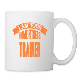 I Am Your Home Fitness Trainer Cool Retro Vintage - Tasse - Weiß - Rechts