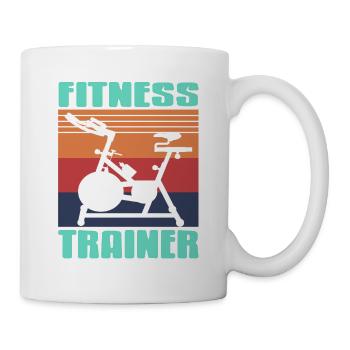 Retro Vintage FITNESS Trainer Awesome T-Shirt - Tasse - Weiß - Rechts