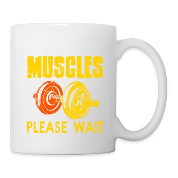 Installing Muscles Please Wait Funny Retro Fitness - Mug - white - Right