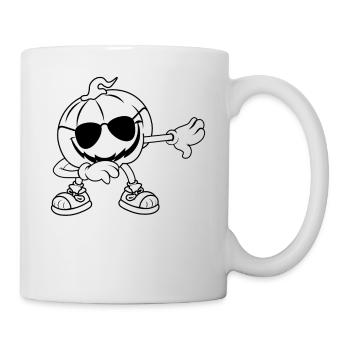 Citrouille d’Halloween avec lunettes de soleil Drôle Bonjour - Mug blanc - blanc - Droite