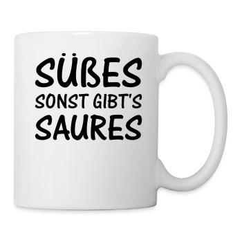 Halloween Sprüche I Süßes Sonst Gibt's Saures - Tasse - Weiß - Rechts
