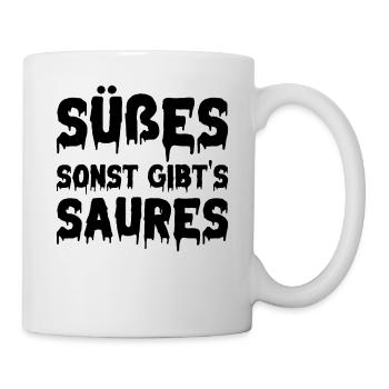 Halloween Süßes Sonst Gibt's Saures - Tasse - Weiß - Rechts