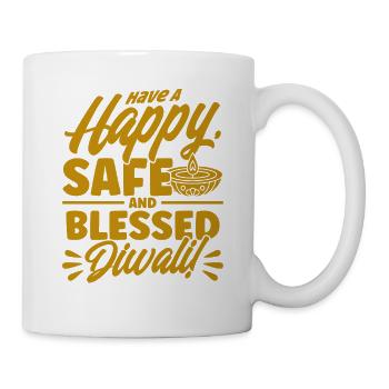 Diwali Hindus Sikh Fest der Lichter Geschenk - Tasse - Weiß - Rechts