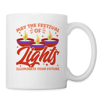 Diwali Hindus Sikh Fest der Lichter Geschenk - Tasse - Weiß - Rechts