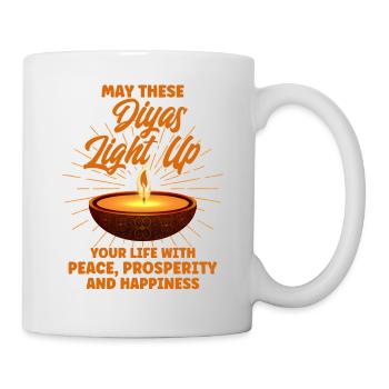Diwali Hindus Sikh Fest der Lichter Geschenk - Tasse - Weiß - Rechts
