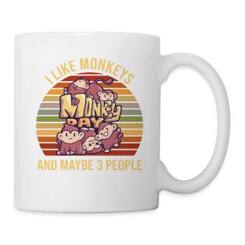 J’aime les singes et peut-être 3 personnes - Mug blanc - blanc - Droite