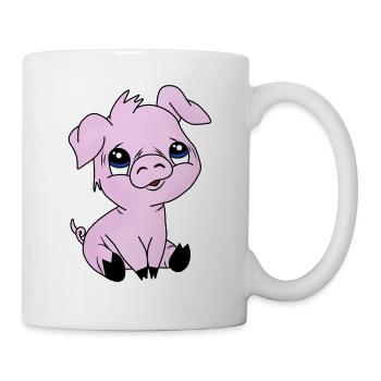 Schwein - Tasse - Weiß - Rechts