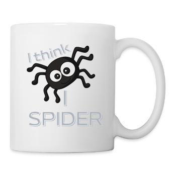 I THINK I SPIDER lustig englisch deutsch Spruch - Tasse - Weiß - Rechts