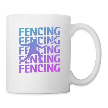 Retro Vintage Classic Fencing Fencer - Tasse - Weiß - Rechts