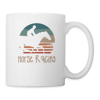 Retro Vintage Classic Horse Racing Equestrian - Tasse - Weiß - Rechts