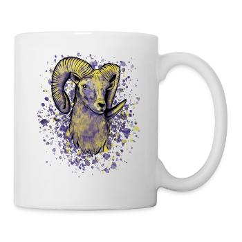 Bunter Widder Sternzeichen - Tasse - Weiß - Rechts