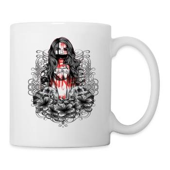 Skelett Totenkopf Schwarz - Tasse - Weiß - Rechts