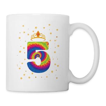 5th Birthday Krone | Tie Dye Themed Birthday | - Mug - white - Right