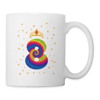 8th birthday Krone | Tie Dye Themed Birthday | - Mug - white - Right