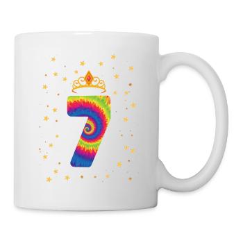 7th birthday Krone | Tie Dye Themed Birthday | - Mug - white - Right