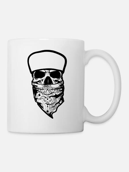 Gangster Skelett Totenkopf Ghetto Bandit - Tasse - Weiß
