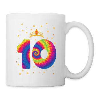 10th birthday Krone | Tie Dye Themed Birthday - Mug - white - Right