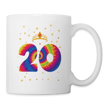 20th birthday Krone | Tie Dye Themed Birthday - Mug - white - Right
