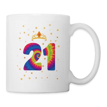 21st birthday Krone | Tie Dye Themed Birthday - Mug - white - Right