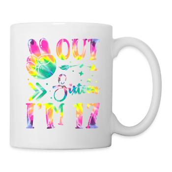 Paix de seize ans, j’ai 17 | Teinture de cravate - Mug blanc - blanc - Droite
