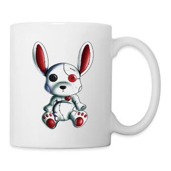 Rabbit Heart Halloween Scary Rabbit Stuffed Animal Design - Mug - white - Right