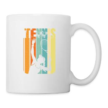 Tennisspiel Spielerin Vintage Tennisoutfit Tennis - Tasse - Weiß - Rechts