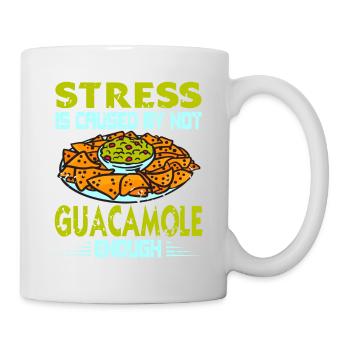 Stress Is Caused By Not Guacamole Enough Retro - Tasse - Weiß - Rechts