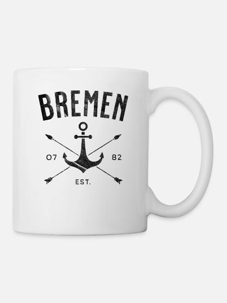 Bremen Logo Souvenir Anker Bremer Geschenk - Tasse - Weiß
