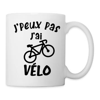 Je peux pas j'ai Vélo - Mug blanc - blanc - Droite