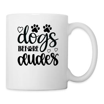 Dogs in front of guys - Mug - white - Right
