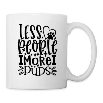 Moins de gens plus de chiots - Mug blanc - blanc - Droite