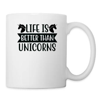 Life is better with unicorn unicorns - Mug - white - Right