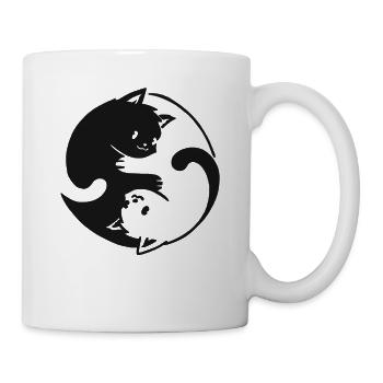 Yin Yang Katzen Design - Tasse - Weiß - Rechts