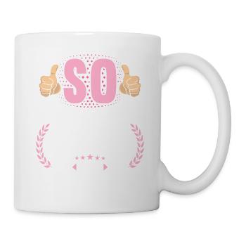 So sieht richtig coole Patentante aus Patenkind - Tasse - Weiß - Rechts